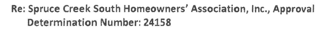 20240821 | Florida Commerce SCS HOA Determination Number