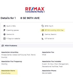 RE/MAX | Listing HOA Fee
